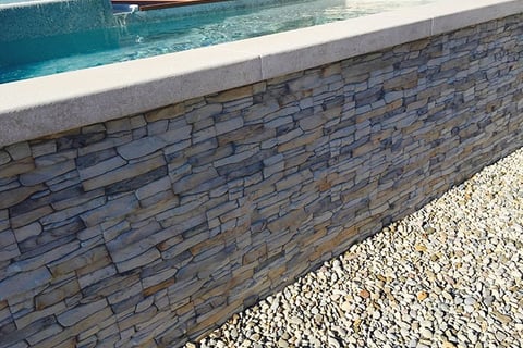 Faux stone in the pool